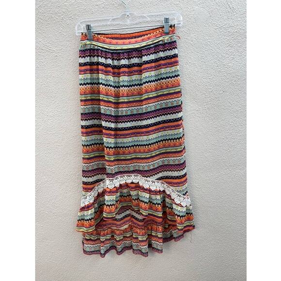 Childrens Girls Disney D-Signed Multicolor Aztec High Low Skirt Size Large - Picture 1 of 10